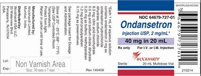 Vial Label 20 mL - Ondansetron Vial Labels 20 mL
